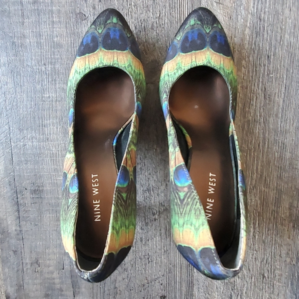 Nine West Peacock Print High Heels